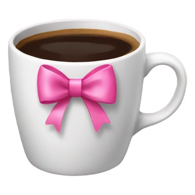 a coffee cup with a pink bow sticker
