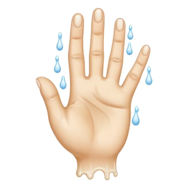 milk dripping directly off palm of hand with 5 fingers sticker