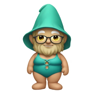 Gnome in a swimsuit  sticker