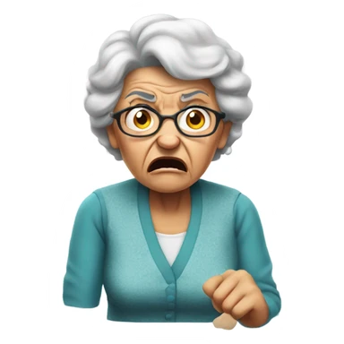 angry grandma hard to hear sticker