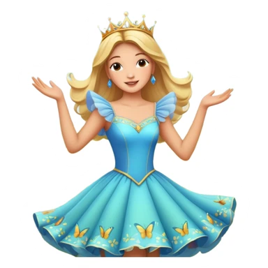 Mi princesa bailando vale entre las praderas más allá avanzando están las mariposas y el colibrí Más allá donde Cantan y danzan las mariposas y los colibrís resuenan los cantos del cielo (emmi), sticker