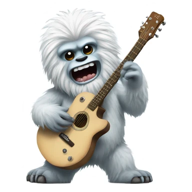 A yeti playing guitar sticker