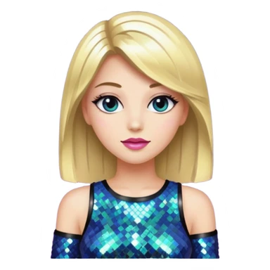 fancy straight  hair girl with night club outfits sticker