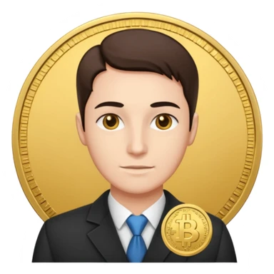 avers gold coin in front side with data scientist close-up and detailed piece of coin sticker