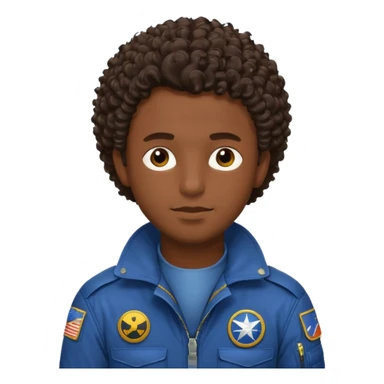 A male pilot with dark skin and close-cut curly hair sticker