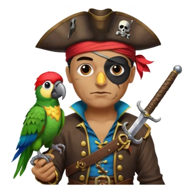 pirate and parrot sticker