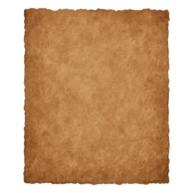 vintage grunge kraft paper with torn edge, hand-painted rough texture, transparent background, no face, no hands, no legs, no characters sticker