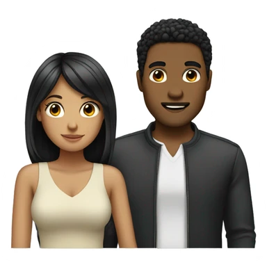 Couple with blonde girl and black hair man sticker
