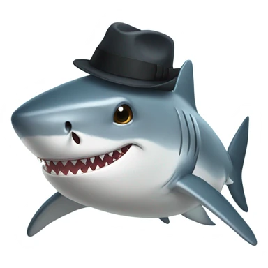 Shark with hat and mask  sticker
