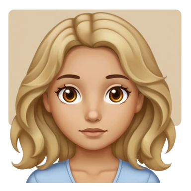 girl, tan-ish skin, brown eyes, wavy dirty blonde hair w a middle part? sticker