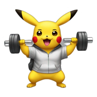 Pikachu with dumbbells  sticker