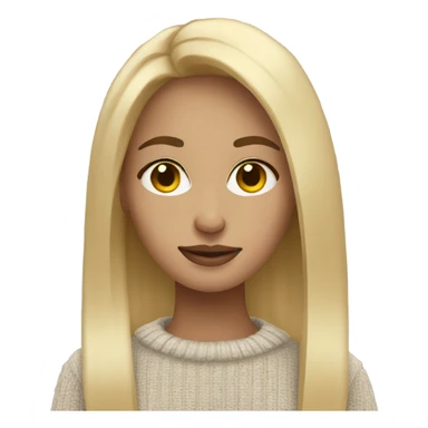 Blonde hair straight woman with an oversized sweater sticker