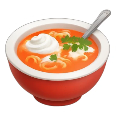 Russian red soup with sour cream sticker