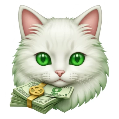 Cat with money sticker