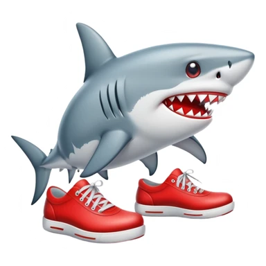 shark with red shoes sticker