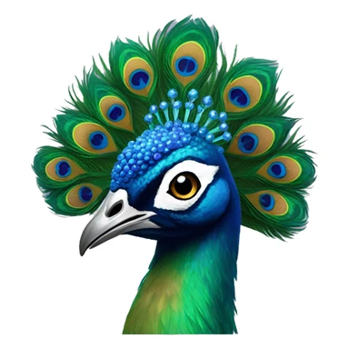 peacock wearing a crown sticker