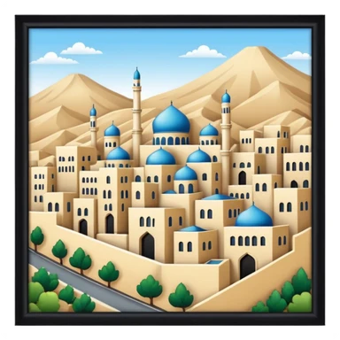 little city and many, small, ordinary, simple, home, Iranian-style, 1980  sticker