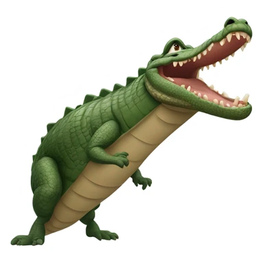 crocodile with long hair and tongue  sticker