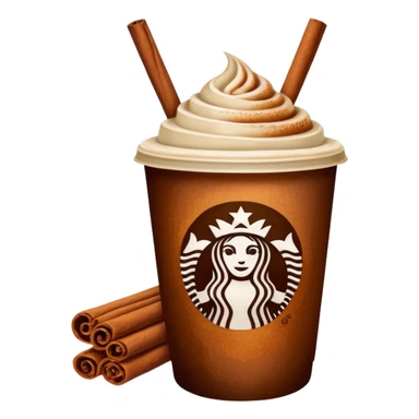 Starbucks coffee with cinnamon stick sticker