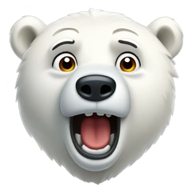polar bear looking confused and drooling  sticker