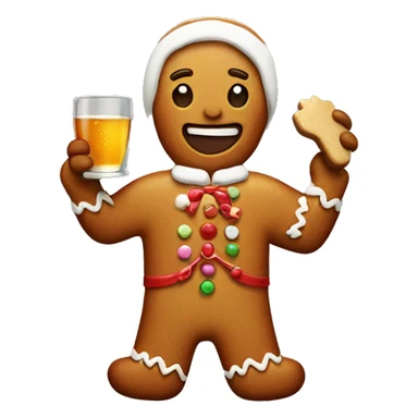 gingerbread holding alcohol  sticker