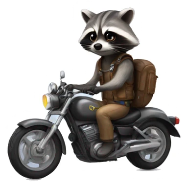raccoon wearing a motorcycle helmet sticker
