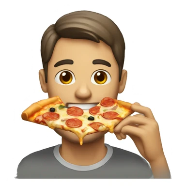 A guy eating pizza sticker