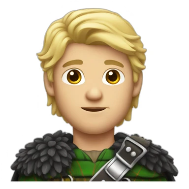 long blonde haired man in kilt sticker