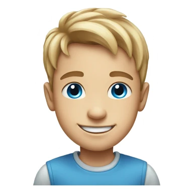 blue eyed boy smiling portrait sticker