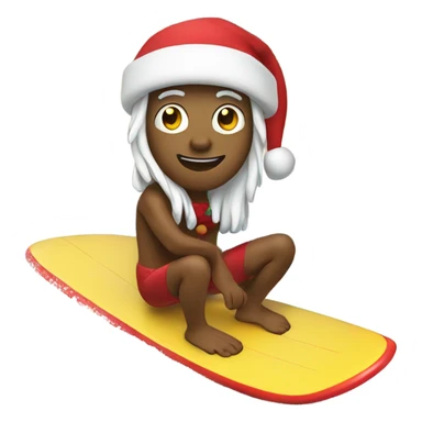 Santa surf boarding  sticker