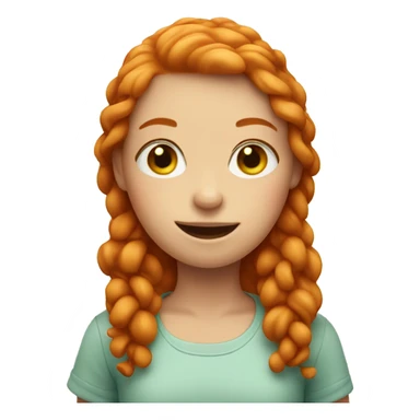 Ginger girl with food sticker
