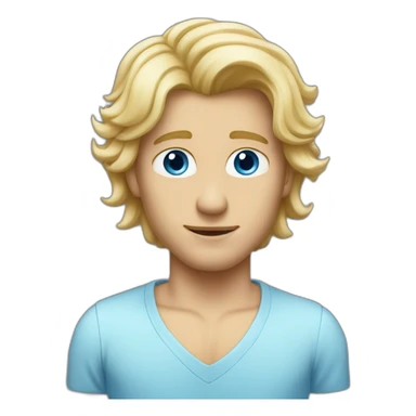 Homme cheveux long blond au yeux bleu sticker