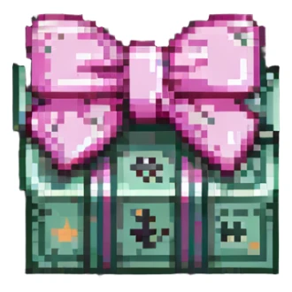 money with a pink bow sticker