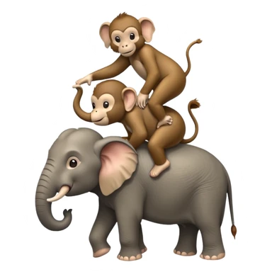 Elephant on monkey  sticker