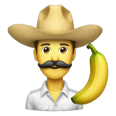 un platano con sobrero mexicano y un bigote sticker