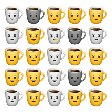 Эмодзи пак в Telegram для кофейной компании LABEL. Цветовая палитра: #FFFFFF, #F7FD02, #D3D3D3, # 242424 sticker