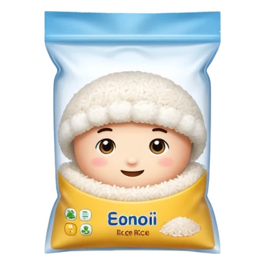 pre-cooked rice in its packaging sticker