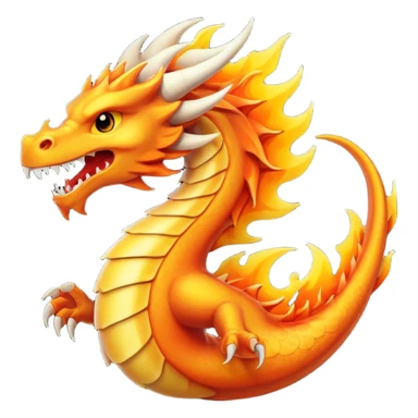 Fire dragon breathing fire, simplified google facebook artstyle sticker