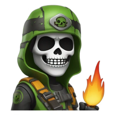 caveira pegando fogo sticker