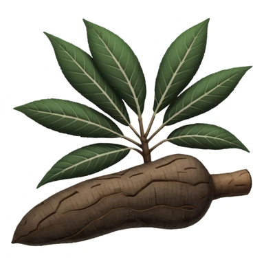 



cassava root black and white sticker