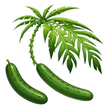 cucumber, palm branch sticker