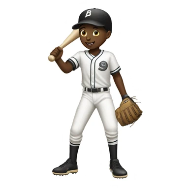 Black kid playing baseball sticker
