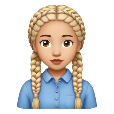 girl with braids sticker