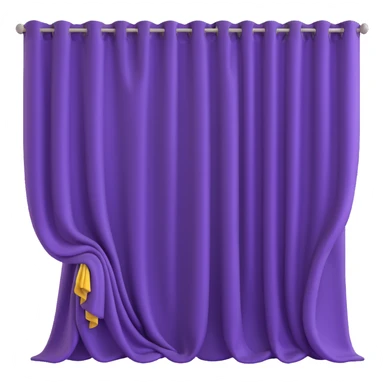 A purple curtain hanging down, made of soft fabric, slightly wrinkled or flowing sticker