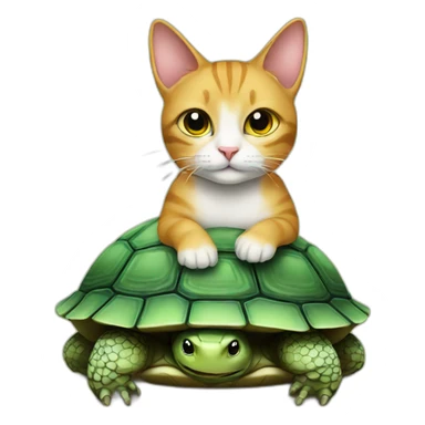 a cat on a turtle sticker