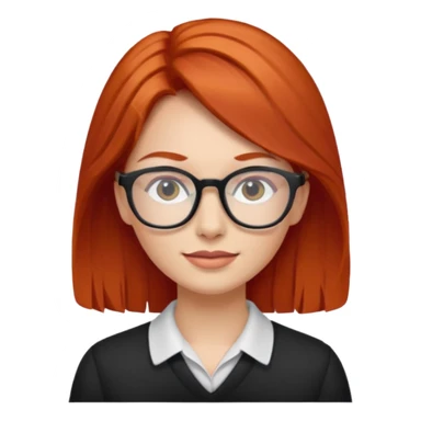 red-haired woman wearing glasses sticker