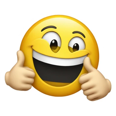 smiley happy mustach and two thumbs up sticker