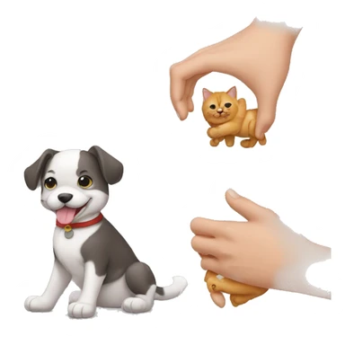 perro y gato dandose la mano sticker