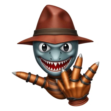Freddy Krueger shark finger glove sticker