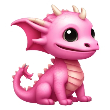 cute chibi ascolotl looks like a Chinese pink dragon sticker